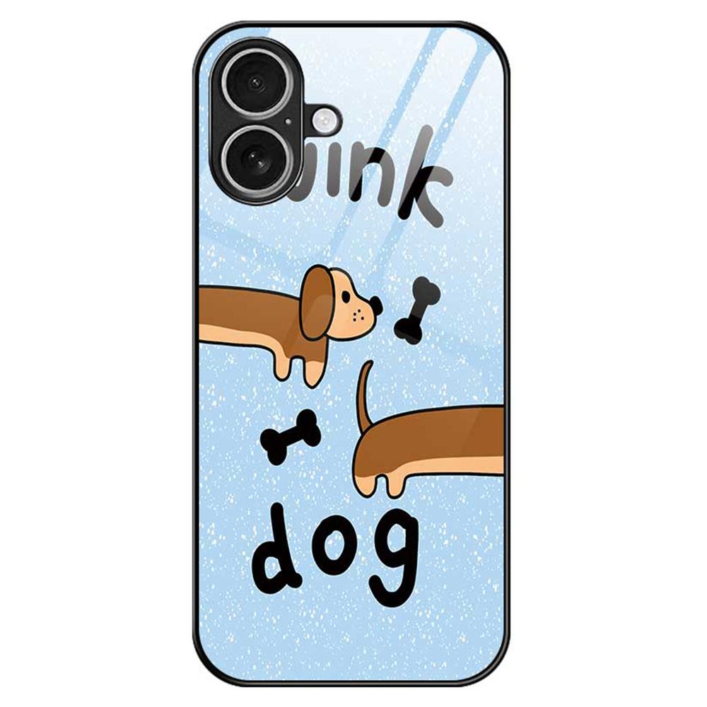 For iPhone 17 Case TPU PC Tempered Glass Pattern Printing Anti Drop Phone Back Cover