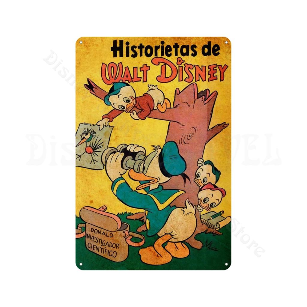 Retro Metal Tin Sign Donald Duck Tin Plaque Metal Poster Cartoon Tin Plate Metal Sign For Man Cave Club Decoration
