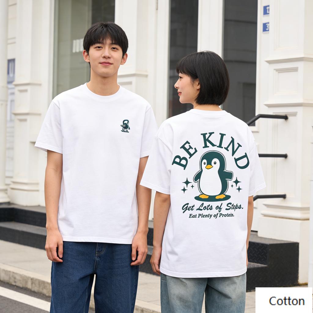 Cute Cartoon Raccoon Be Kind Print Cotton T Shirt Unisex Women Retro Streetwear Loose Casual Tee
