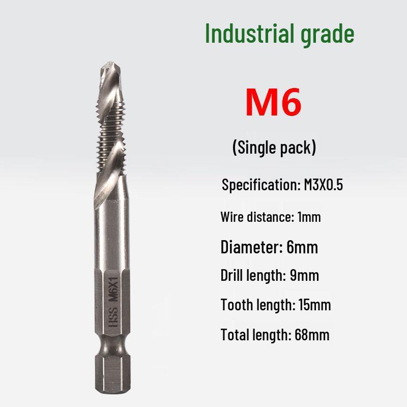 Multifunctional Hex Shank Spiral Tap and Drill Set for Electric Drills