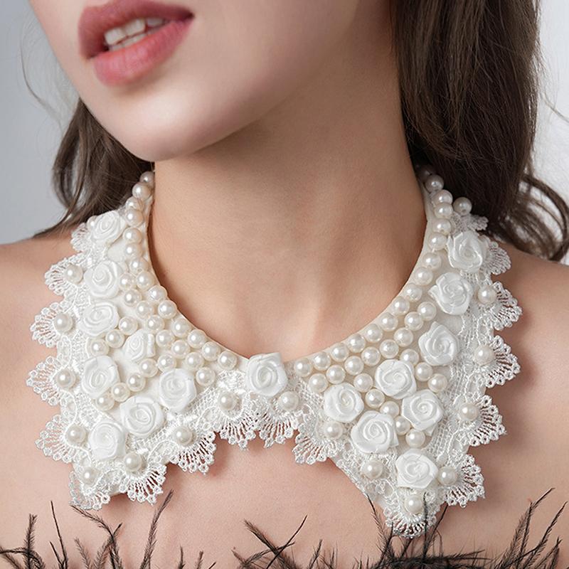 

Жемчужные бусины кружева отделка воротник ленты женское ожерелье свадебные украшения для одежды платье бусины воротник свадебные украшения