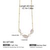 Luxurious European-Style Natural Stone & Pearl Necklace with Gold-Plated Stainless Steel Layered Design for Women