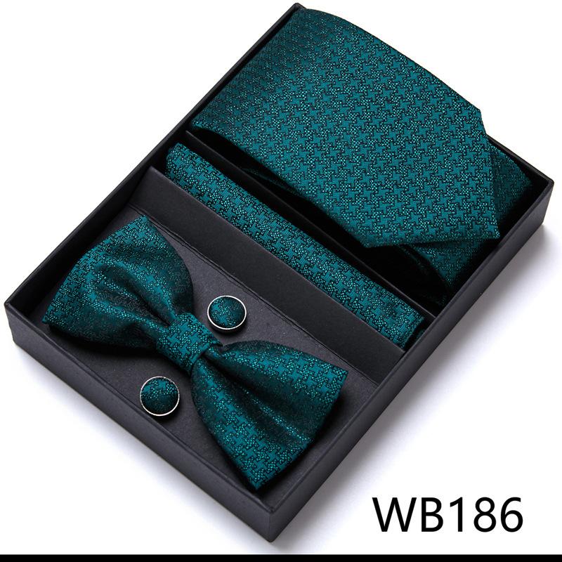 Conjunto de Corbata y Pajarita para Hombre Caja de Regalo Conjunto de 6 Piezas Corbata de Grupo Vestido de Negocios Corbata de Boda