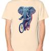 Elephant Riding A Bicycle T Shirt Animal Print Bike Funny Top