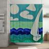 Modern Stylish Abstract Print Shower Curtain Waterproof Bathroom Decor Easy Install hook loop design, simple and artistic