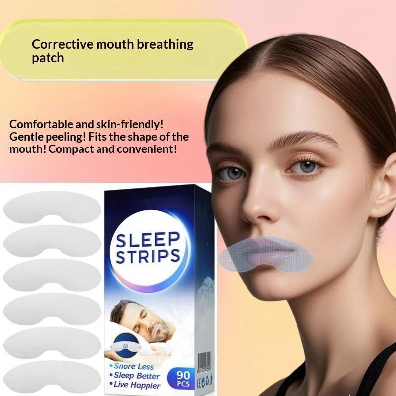 Disposable Anti Snoring Sleep Strips 90Pcs Breathable Mouth Tape Promote Nose Breathing Reduce Snoring At Night