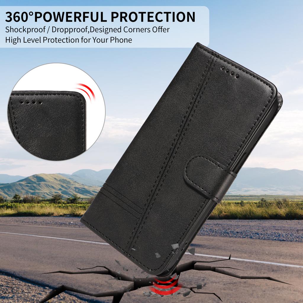 For Honor 600 Lite 5G Case L-Shaped Grid Pattern Leather Stand Phone Cover with Card Slots