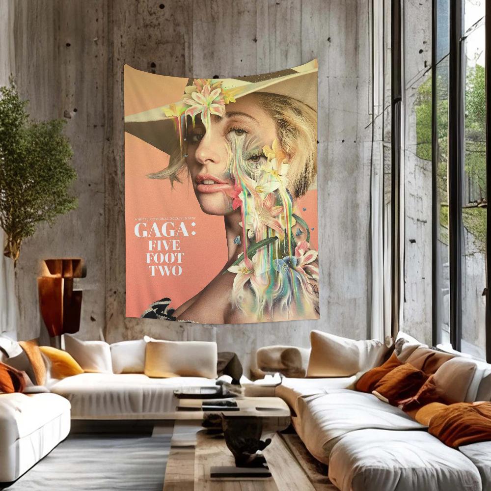 Lady Gaga Cantante Arazzo Colorato da Appendere alla Parete Arazzi Murali Bohemien Decorazione Artistica Murale Mandala