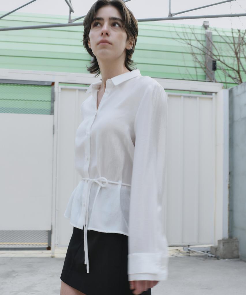 DENOAH Elvia Belted Blouse (White)