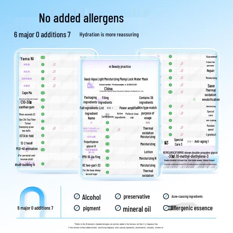 Gaozi Aqua Lock Nawilżająca Maseczka do Twarzy Zestaw