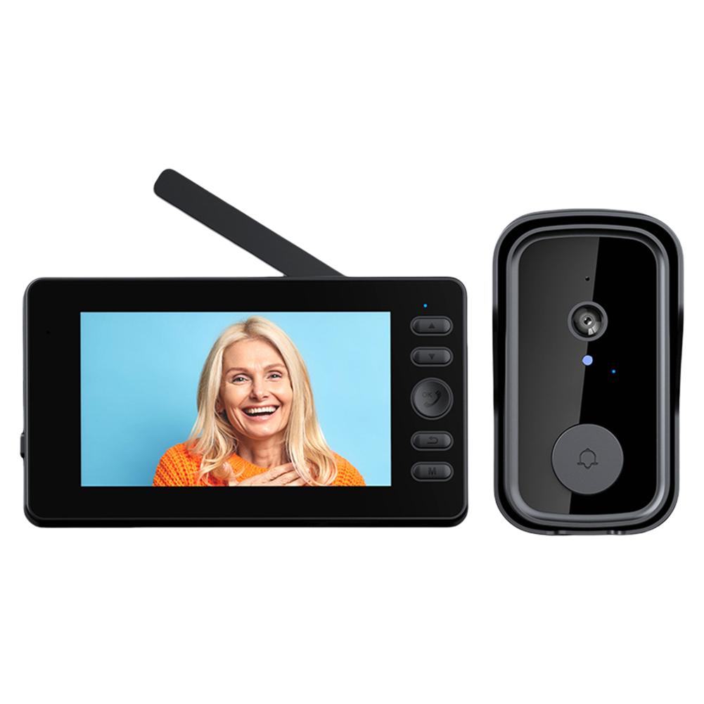 M10s Video Doorbell with Camera 2-Way Audio Wireless Door Bell 4.3inch Screen for Home Office