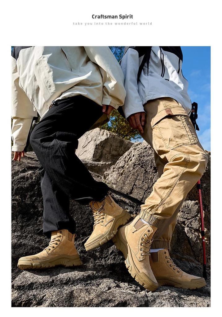 Men's Retro Martin High-top Hiking Boots - Spring/Autumn Outdoor Fashion Short Boots, Plus Size Available.