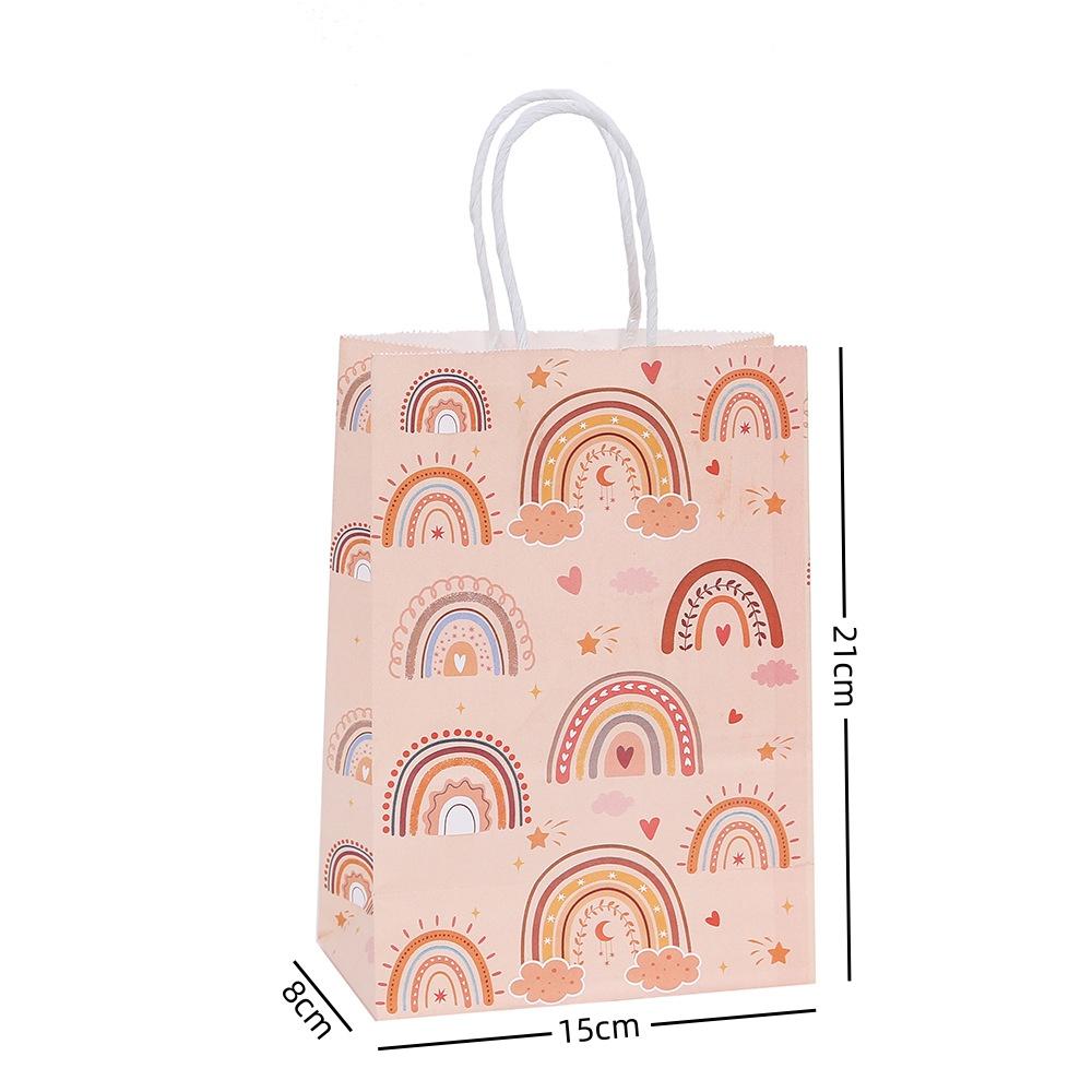 Stobag, Rainbow Thank You Gift Bags, Reusable Kraft Paper Totes for Birthday Parties, Weddings, and Baby Showers, 12/30pcs