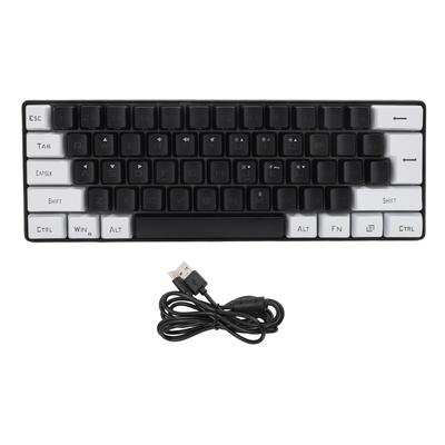 Gaming Keyboard USB 61 Keys RGB Backlit Ergonomic Contrast Color ABS Keycaps Wired Keyboard for