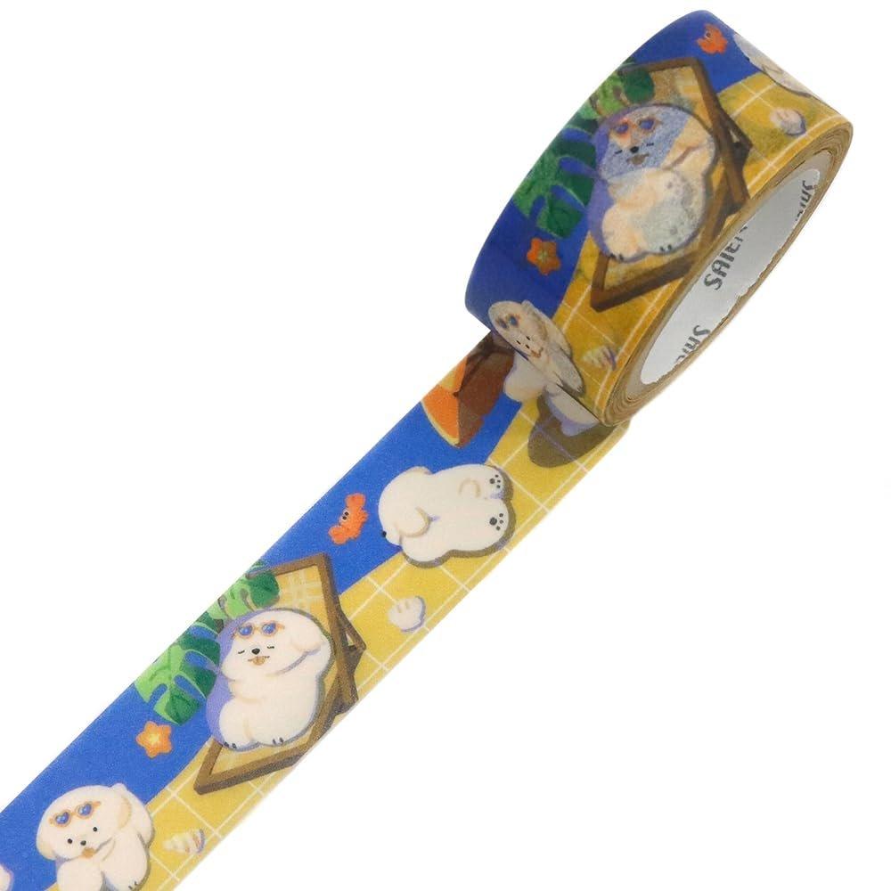 SAIEN Washi Masking Tape Vacation UR-4080 Decorative Paper Tape for Scrapbooking, Journaling, DIY Crafts, Made In Japan