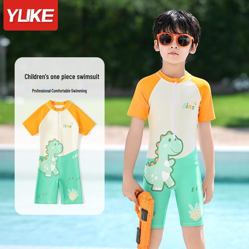 

2024 Boys One-Piece Cartoon Swimsuit | Quick-Drying Swimwear for Kids XL