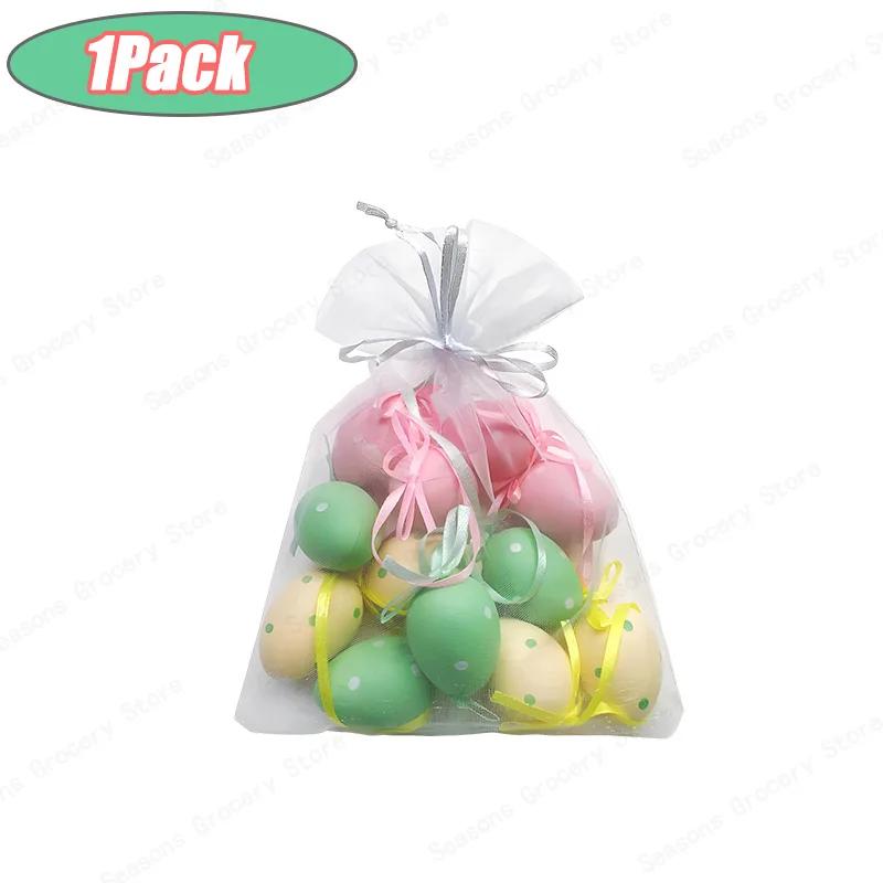 

12PCS/1Pack Easter Eggs Decorations Colorful Eggs Hanging Ornament DIY Craft for Home Party Kids Party Decoration Gift