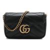 GG Marmont Mini Umhängetasche Schwarz Gestepptes Leder Goldene Beschläge Kette Crossbody Tasche für Damen Tägliches Pendeln Einkaufen 575161-DTDCT-1000