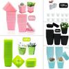 10pcs/set Colorful Multi Square Nursery Flower Pots Succulent Plant Pots Lightweight Reusable Plastic Plant Pot With Drain Tray