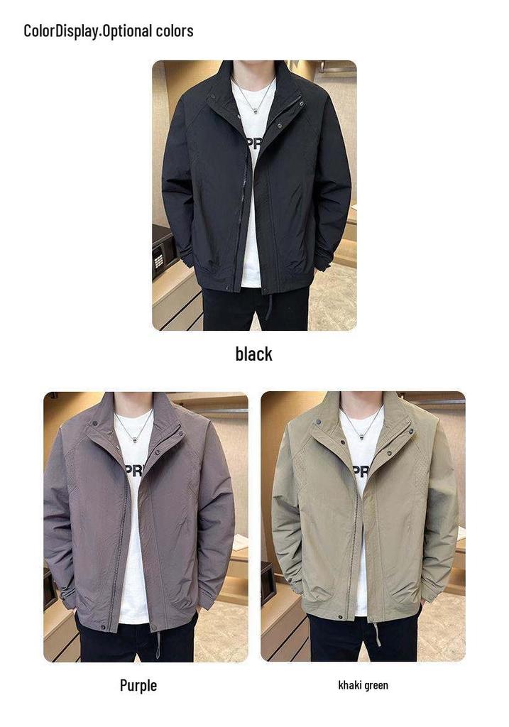 2026 Spring Men's Stand Collar Workwear Jacket: Trendy, High-Quality, Outdoor Casual Style