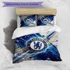 Set Lenzuola 3 Pezzi Stampato Chelsea FC Morbido Delicato sulla Pelle Lavabile Copripiumino e Federe Set Tutte le Stagioni Camera da Letto