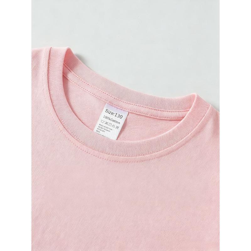 Kids Summer Crew Neck Short Sleeve T-Shirt with Creative Bicycle Print