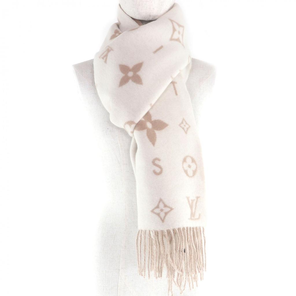 Excellent LOUIS VUITTON Scarf Reykjavik Cloud Scarf Beige Cashmere M97660 Used