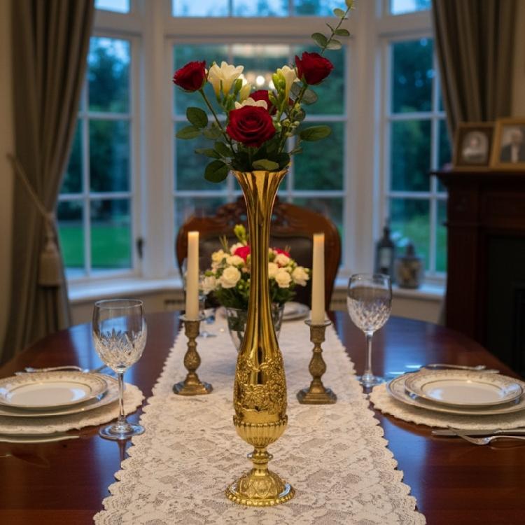 Elegant Engraved Metal Vases Narrow Neck Bud Vases For Flower Arrangements And Living Room Room Styling Wedding Gift