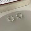 S925 Sterling Silver Twisted Circle Chain Earrings - Unisex High-End Luxury Design