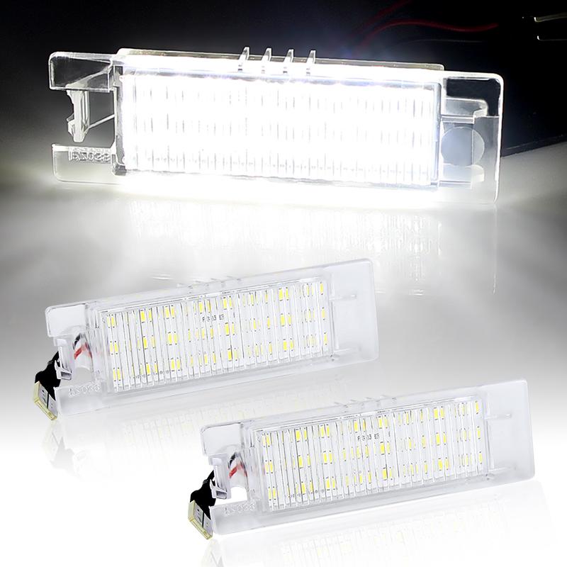 2Pcs Error Free LED License Number Plate Light Lamps for Opel Astra H J K Corsa Zafira Insignia Vectra Meriva Adam or Vauxhall