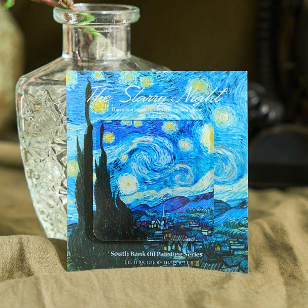 1/6PCS Oil Paintings Series Fridge Magnets Oil Paintings Theme 3D Refrigerator Magnets Diy Acrylic Fridge Decor Home Decoration