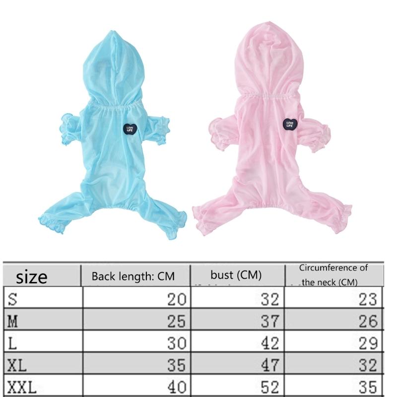 Dog Cats Sunscreens Jumpsuits Light Weight Comfortable Regulable Pet Bodysuits Cool Feeling for Travel Hiking Camping