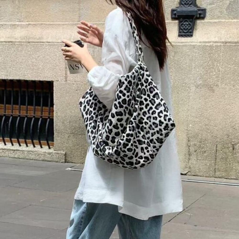Mizqz Vintage Square Zebra Pattern Shoulder Bag Big Bag