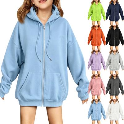 Kinder Mode Leichter Langarm Reißverschluss Kapuzenpullover Bedruckter Kapuzenpullover Mit Taschen