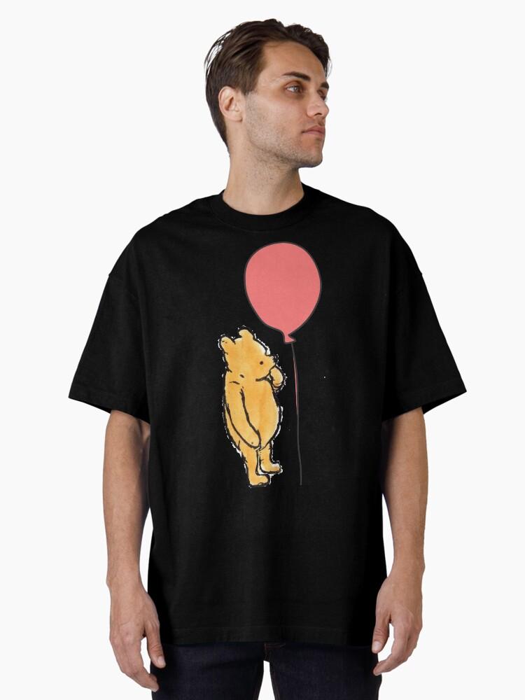 Winnie the Pooh Winnie the Pooh Pattern with Red and Blue Balloons Oversized T-Shirt
