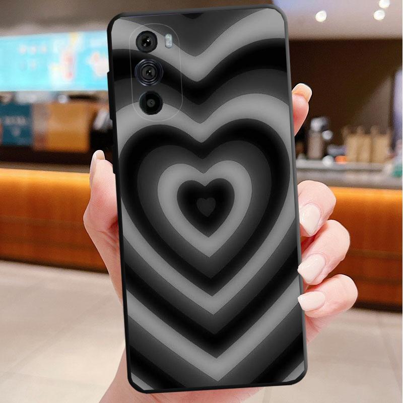 Phone Case For Motorola Edge 50 40 Pro 60 50 40 30 Ultra Neo Fusion Moto G85 G72 G53 G54 G84 G13 G32 Pink Gold Love heart