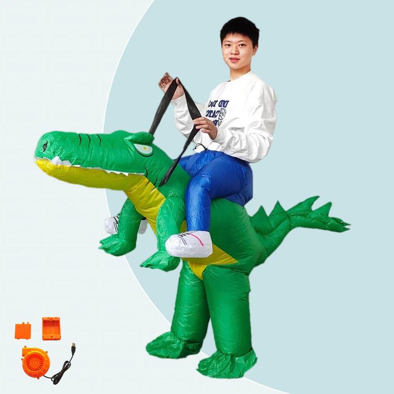 Dinosaur Inflatable Costume: Cartoon Crocodile for Halloween Party One Size