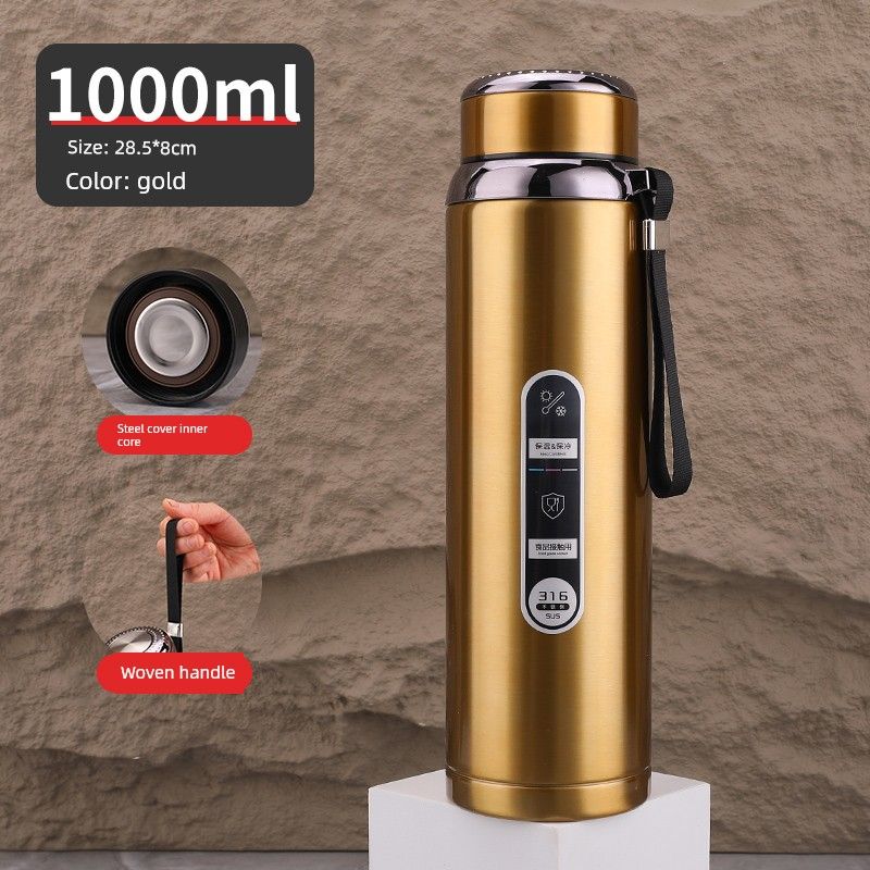 316 Steel Large-Capacity Thermos Cup for Men and Women with Filter Tea Cup Adult Business Portable Large Cup Gift Cup 600