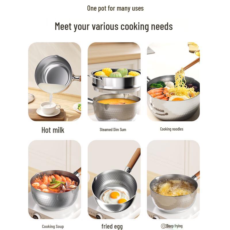 KOBACH 316L Stainless Steel Yukihira Saucepan with Steamer