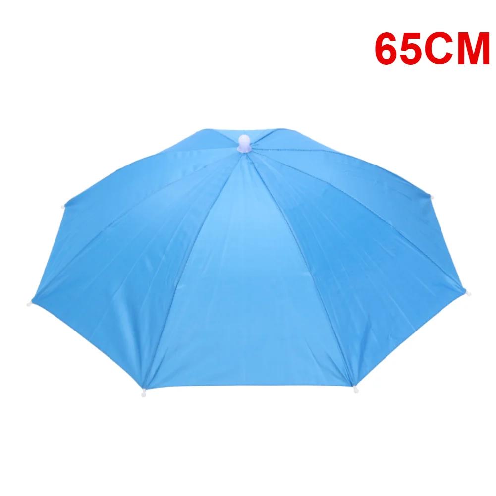 55/65/69/77/95cm Outdoor Fishing Caps Rain Umbrella Hat Foldable Fishing Sunshade Headwear Cap Waterproof Camping Beach Sun Hat