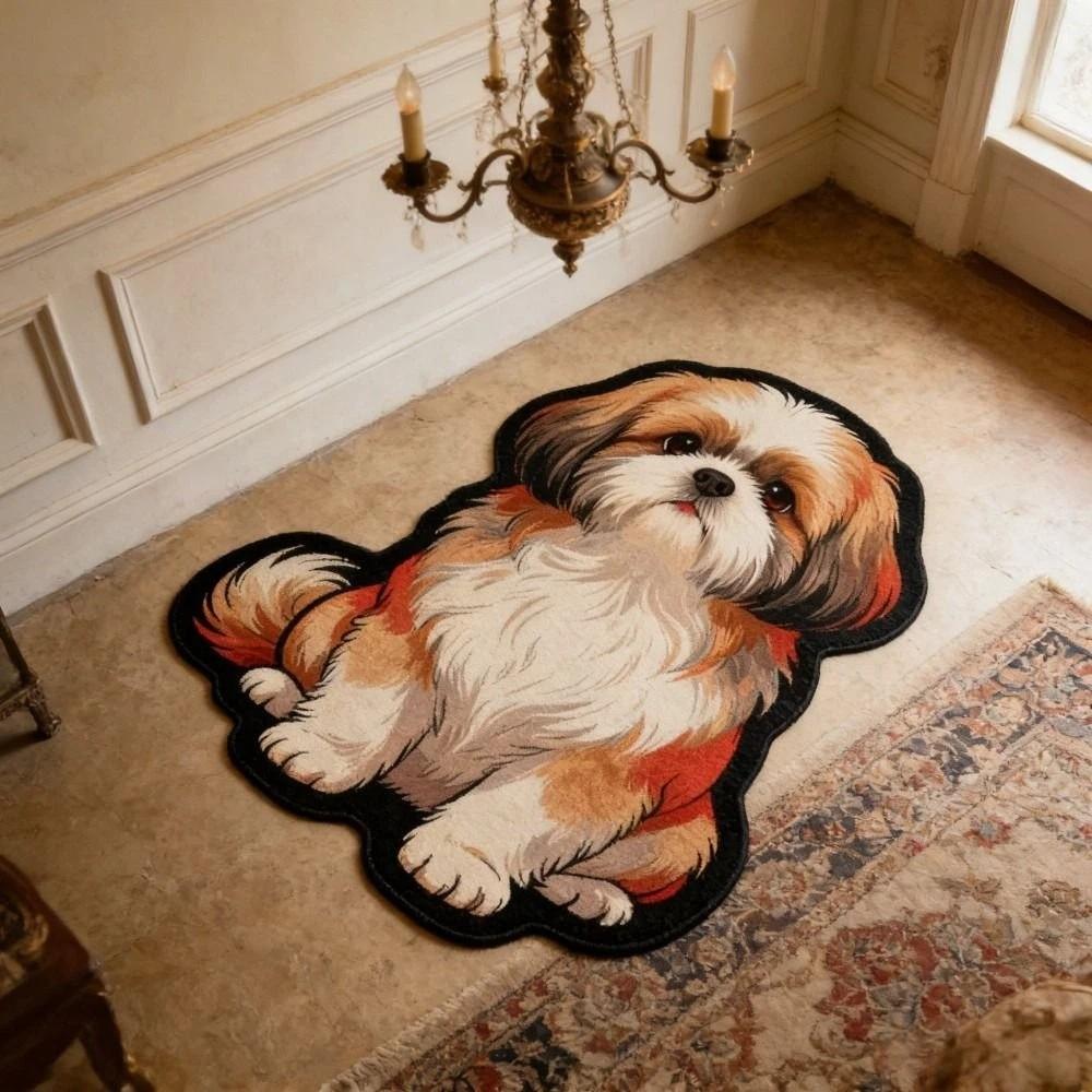 2D Flat Animal Doormat Special-shaped Room Floor Rug New Cat Carpet Bedroom Living Room Decor
