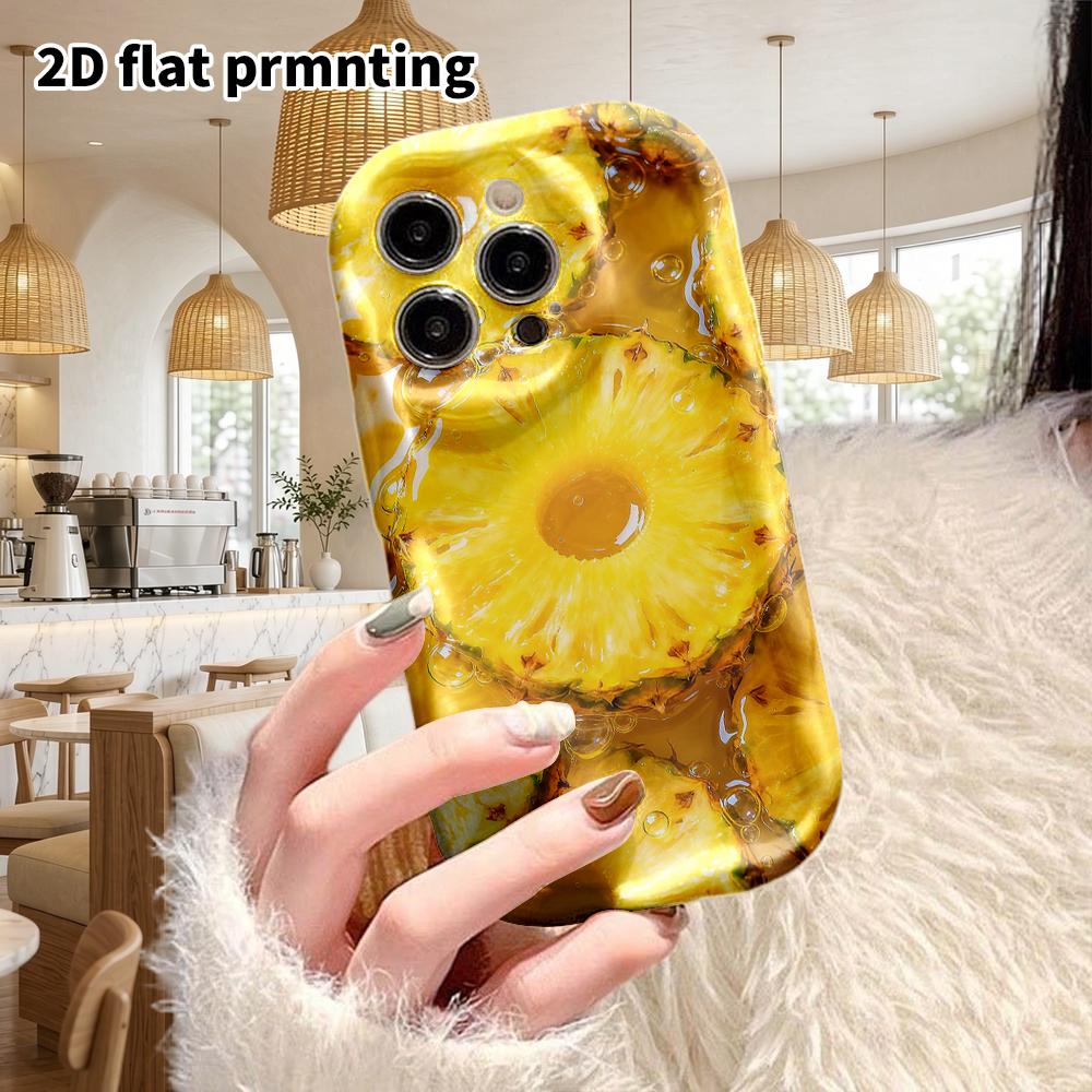 Phone Case: 2D Flat Design Suitable for iPhone 18 17 16 15 14 13 Pro Film Protective Case, Couple Style, Pineapple Slice, Christmas and Halloween Holi