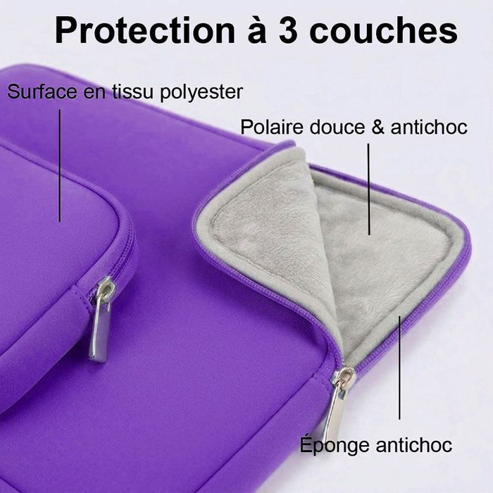 Housse Ordinateur Portable 14 Pouces, pour MacBook Pro/Air Surface Pro Dell HP - Violet