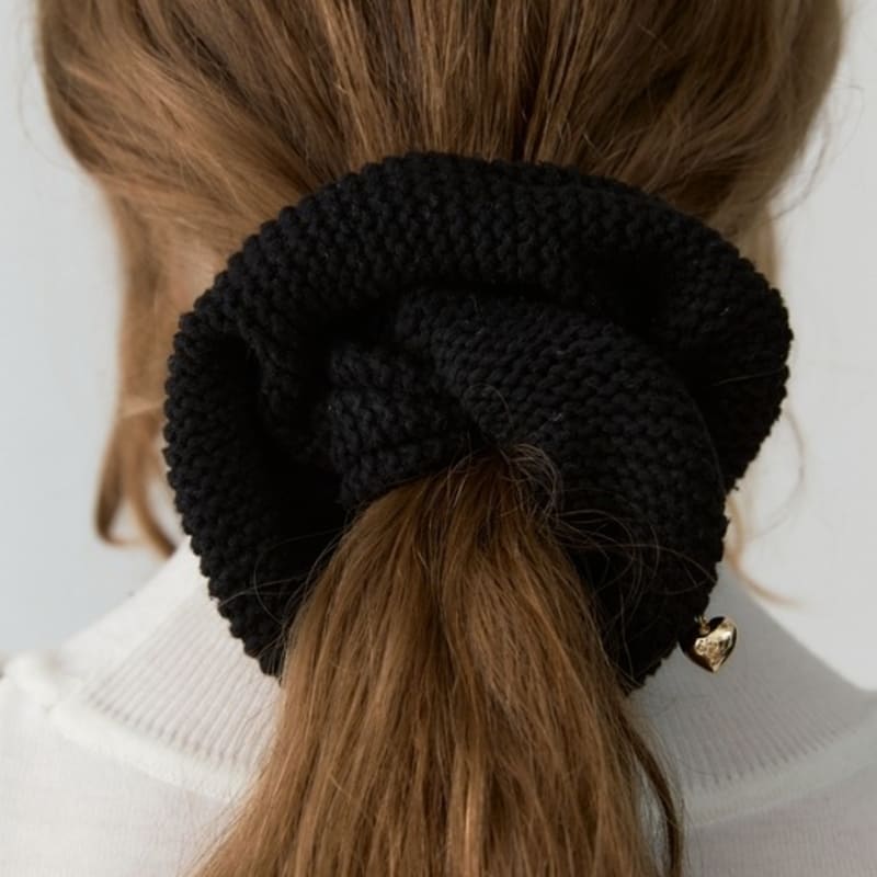 

Вязаная резинка-скранчи DEPOUND - черная black