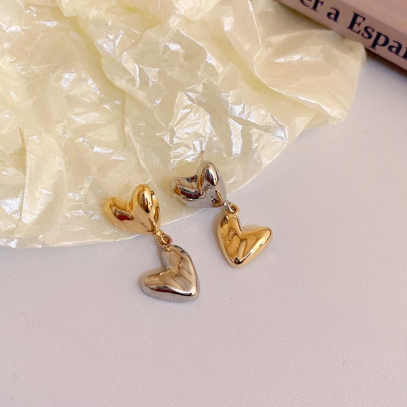 Irregular Flower Love Gold Silver Geometric Earrings Fashion Stud Earrings Personality Earrings Women