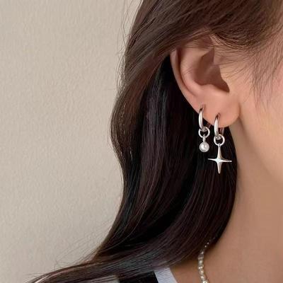 2024 Niche Design Star Earrings - 925 Sterling Silver Needle Studs for Women