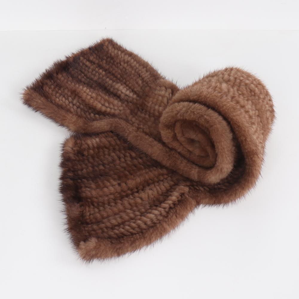 Hot Sale Winter Women Warm Knitted Real Mink Fur Scarf Natural Luxury Mink Fur Shawl Lady Long Style Real Mink Fur Scarves