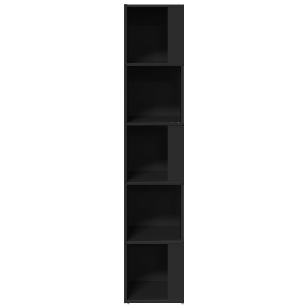 Corner Shelf Black 33x33x164.5 cm Particleboard