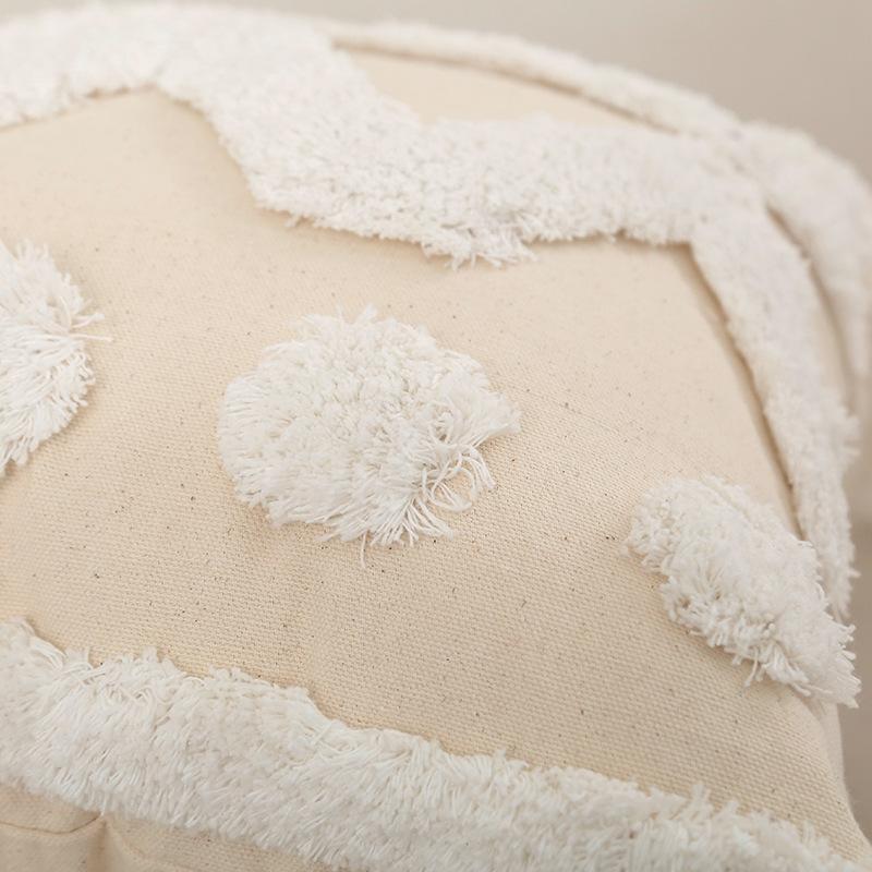 2 Pack Boho Throw Pillow Covers 18x18", Decorative Pillow Covers with Tassels Woven Tufted Bohemian Pillow Covers for Couch Sofa Bedroom Living Room