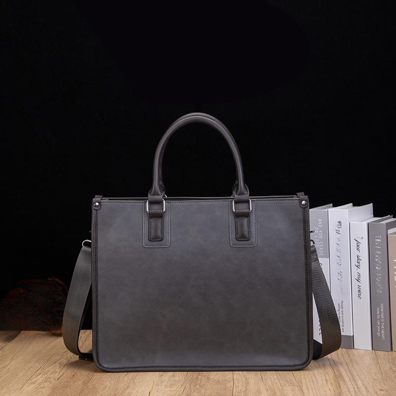 Business Commuter Men's Handbag Shoulder Messenger Bag 14-inch Computer Bag Sewing Wear-resistant Briefcase